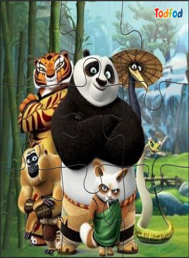 TodFod Kung Fu Panda 6-in-1 Wooden Jigsaw Puzzle | 54 Pieces Educational Toy for Kids 5+ | Cartoon Character Learning Puzzle - Made in India, BIS Safe - Image 4